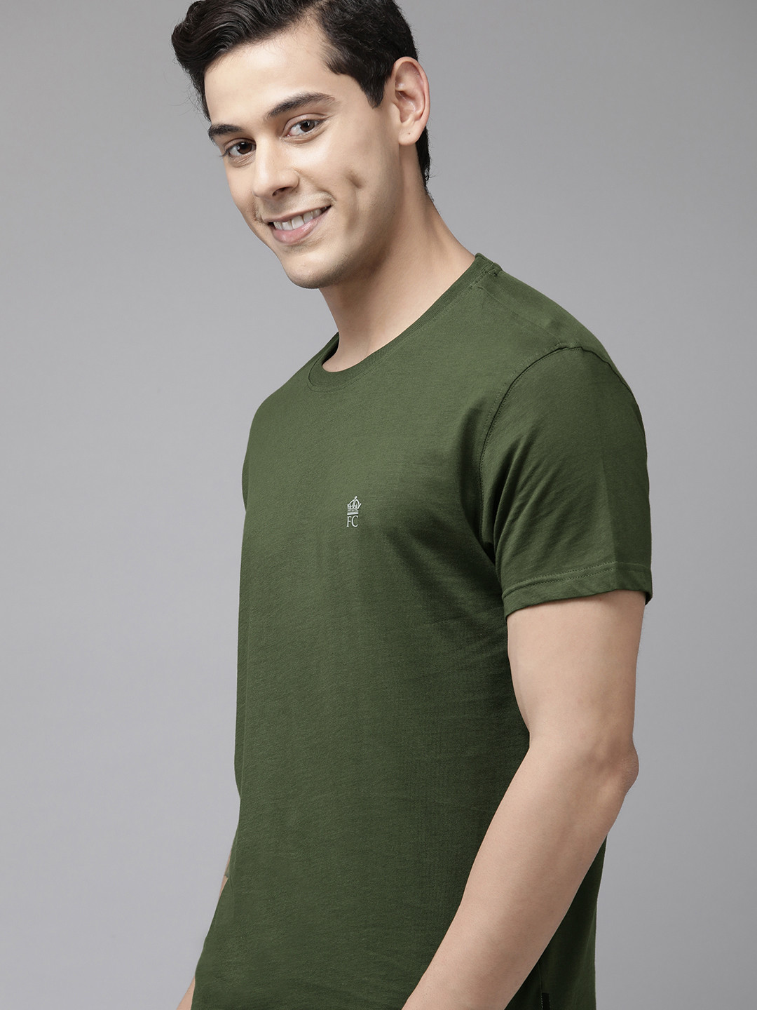 

FCUK Men Olive Solid Lounge T-shirt