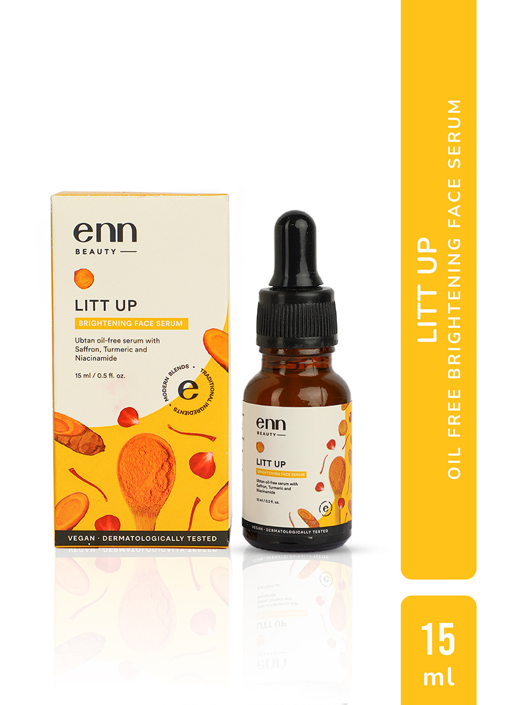 

ENN Litt Up Brightening Face Serum with Hyaluronic Acid for Dark Spots & Dull Skin - 15ml, Yellow
