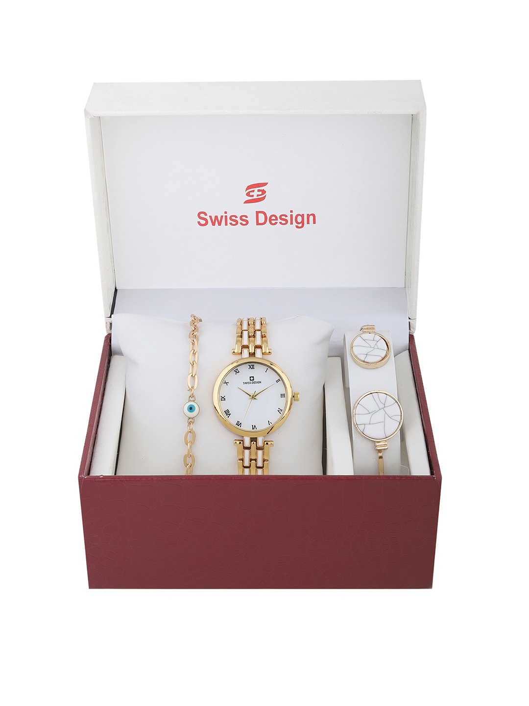 

Swiss Design Women Solid Watch Gift Set SD-Watch Gift Set-51, Gold