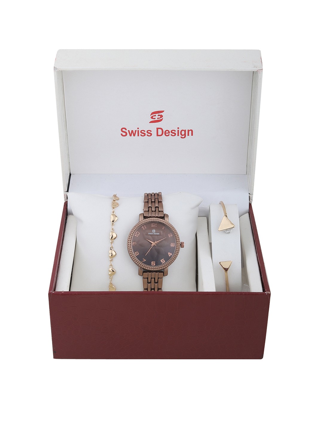 

Swiss Design Women Copper-Toned Solid Watch Gift Set SD-Watch Gift Set-72