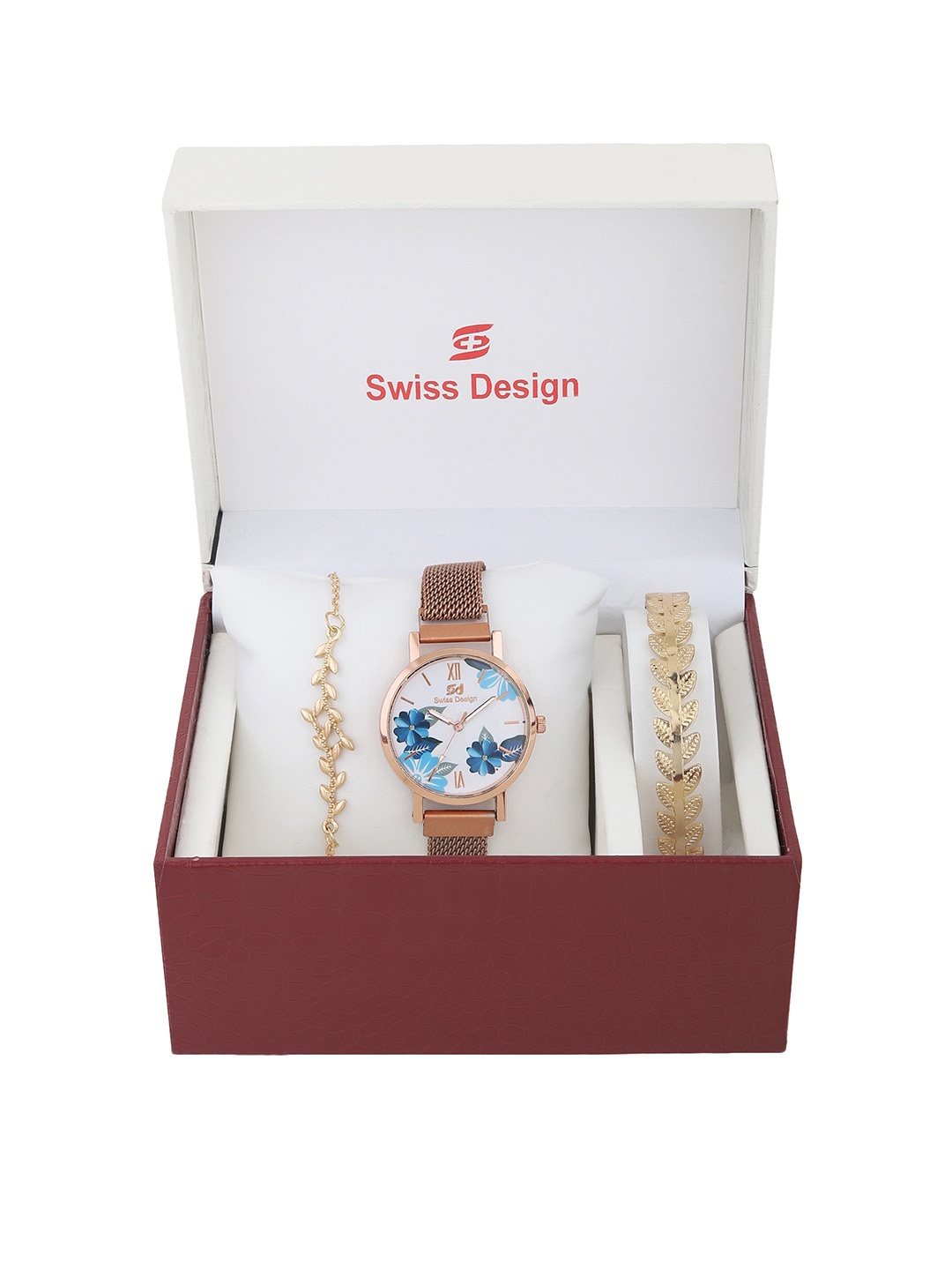 

Swiss Design Women Rose Gold-Toned Solid Watch Gift Set SD-Watch Gift Set-86