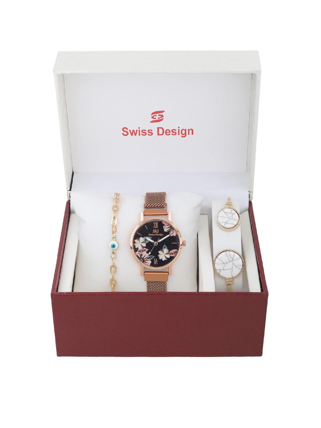 

Swiss Design Women Rose Gold-Toned Solid Watch Gift Set SD-Watch Gift Set-88
