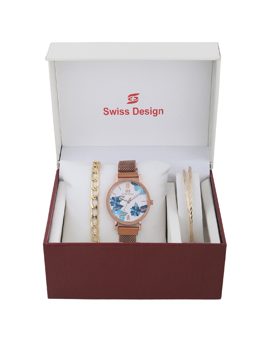 

Swiss Design Women Rose Gold-Toned Solid Watch Gift Set SD-Watch Gift Set-81