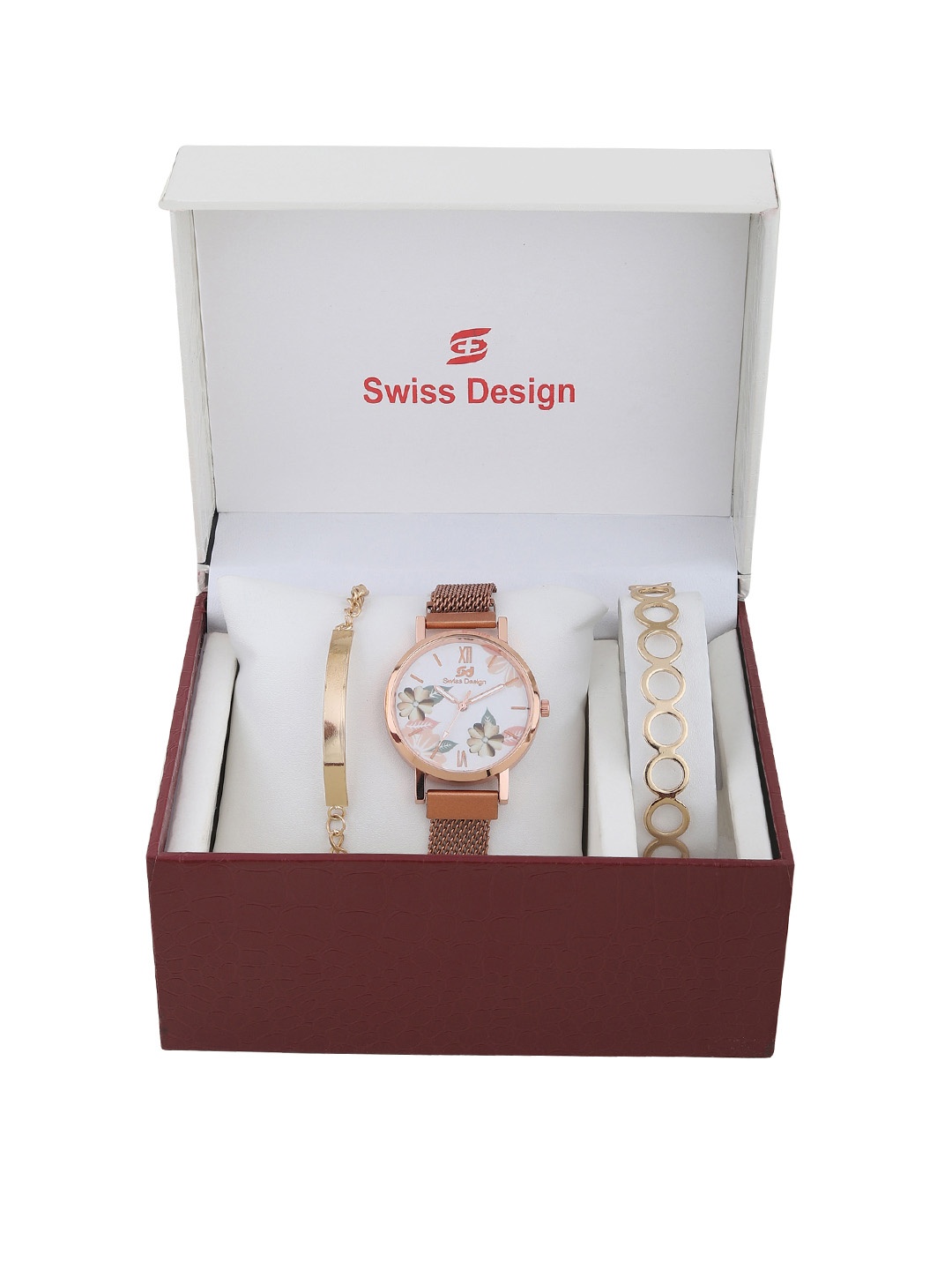 

Swiss Design Women Rose Gold-Toned Solid Watch Gift Set SD-Watch Gift Set-77