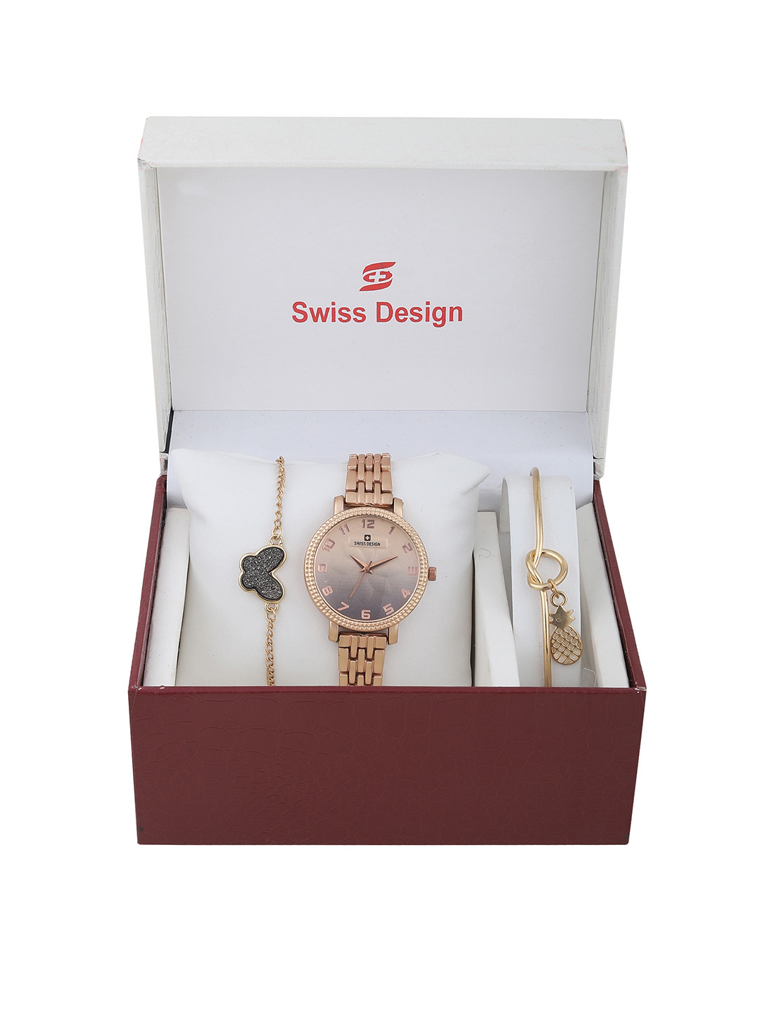 

Swiss Design Women Rose Gold-Toned Solid Watch Gift Set SD-Watch Gift Set-74