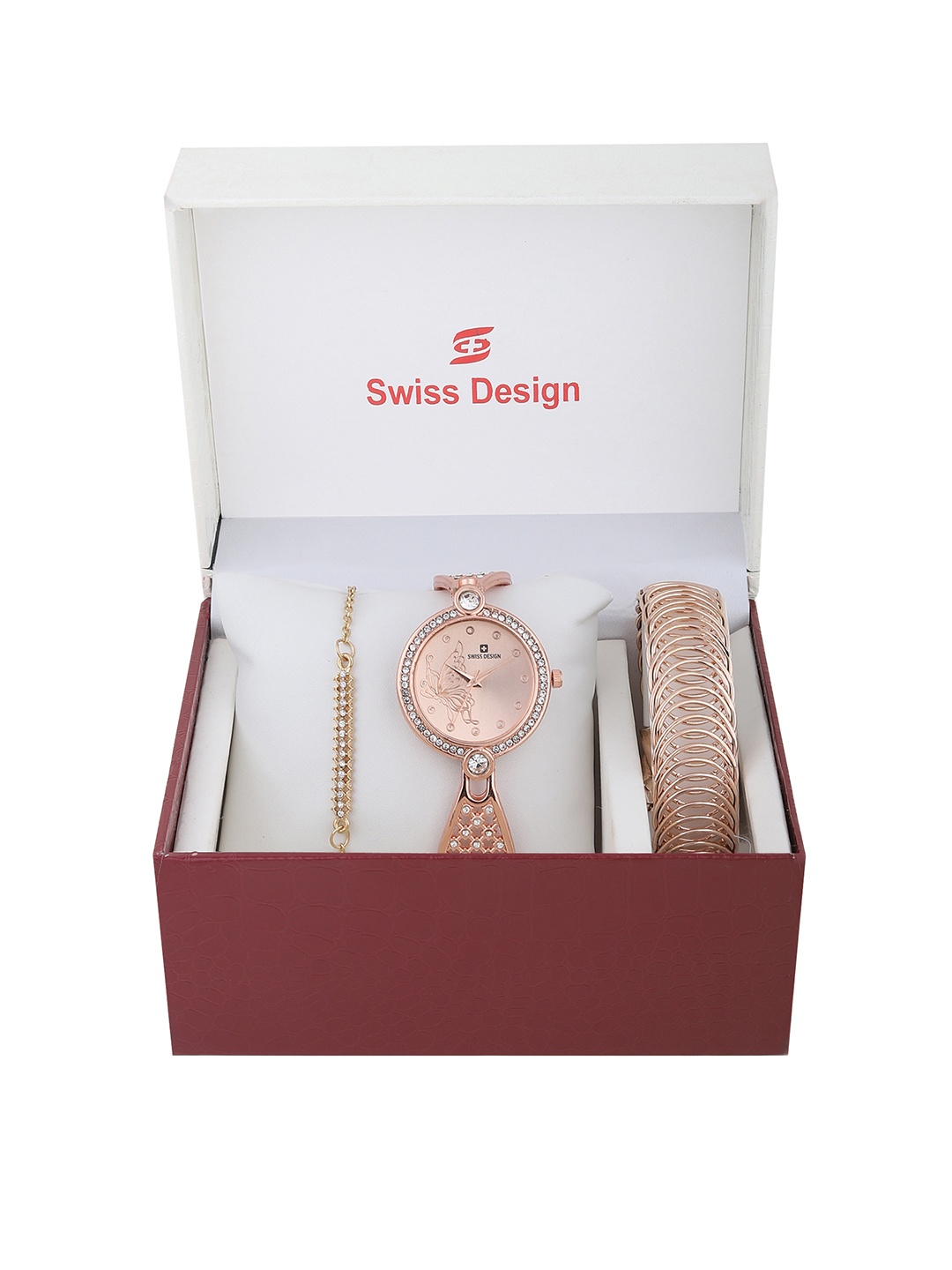 

Swiss Design Women Copper-Toned Solid Watch Gift Set SD-Watch Gift Set-48