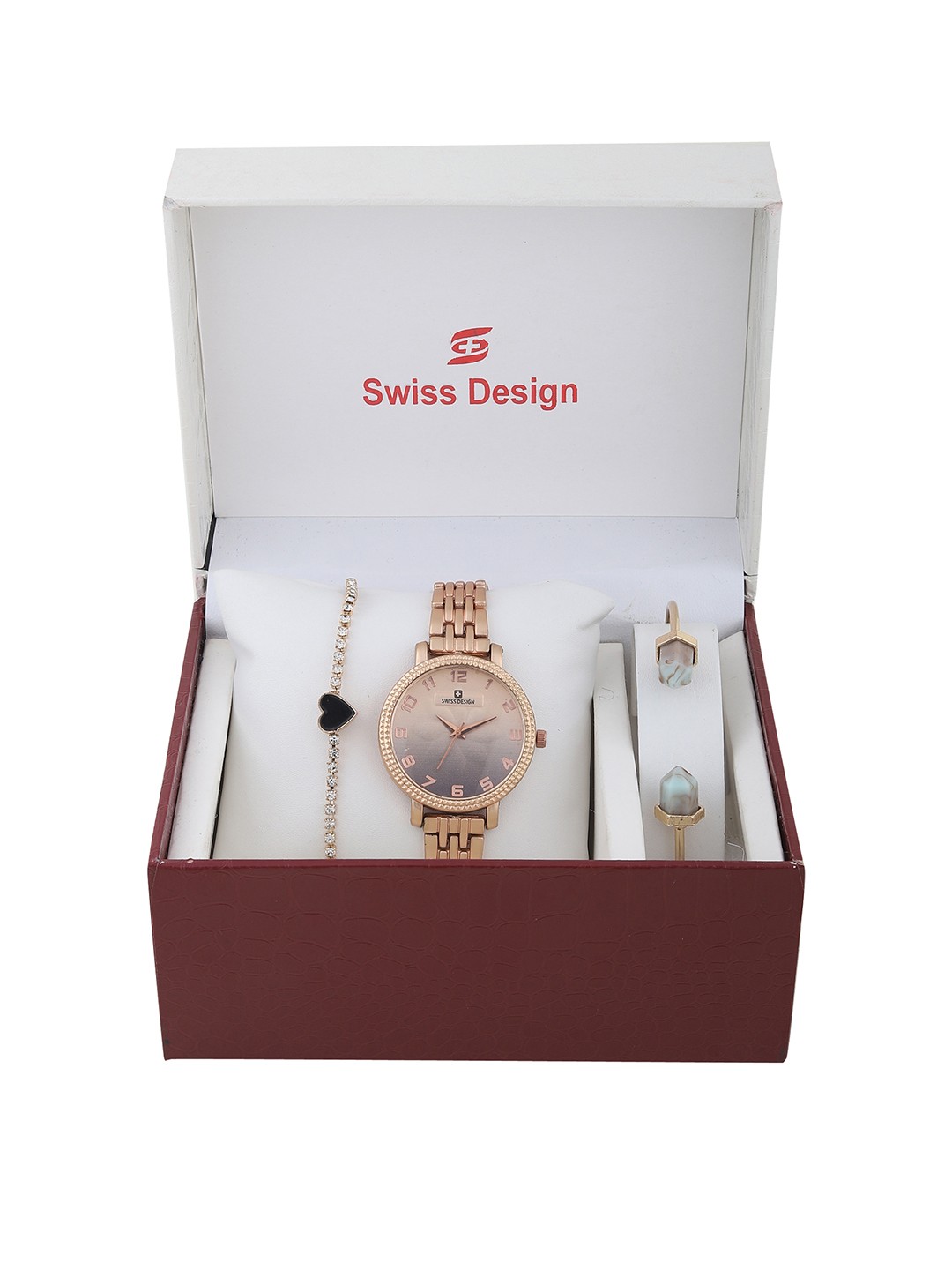 

Swiss Design Women Rose Gold-Toned Solid Watch Gift Set SD-Watch Gift Set-75