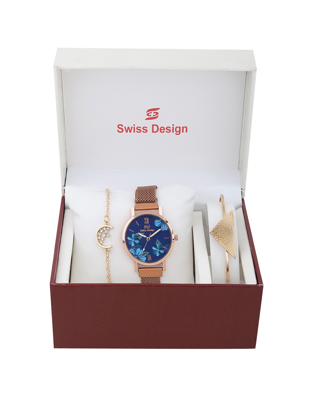 

Swiss Design Women Rose Gold-Toned Solid Watch Gift Set SD-Watch Gift Set-92