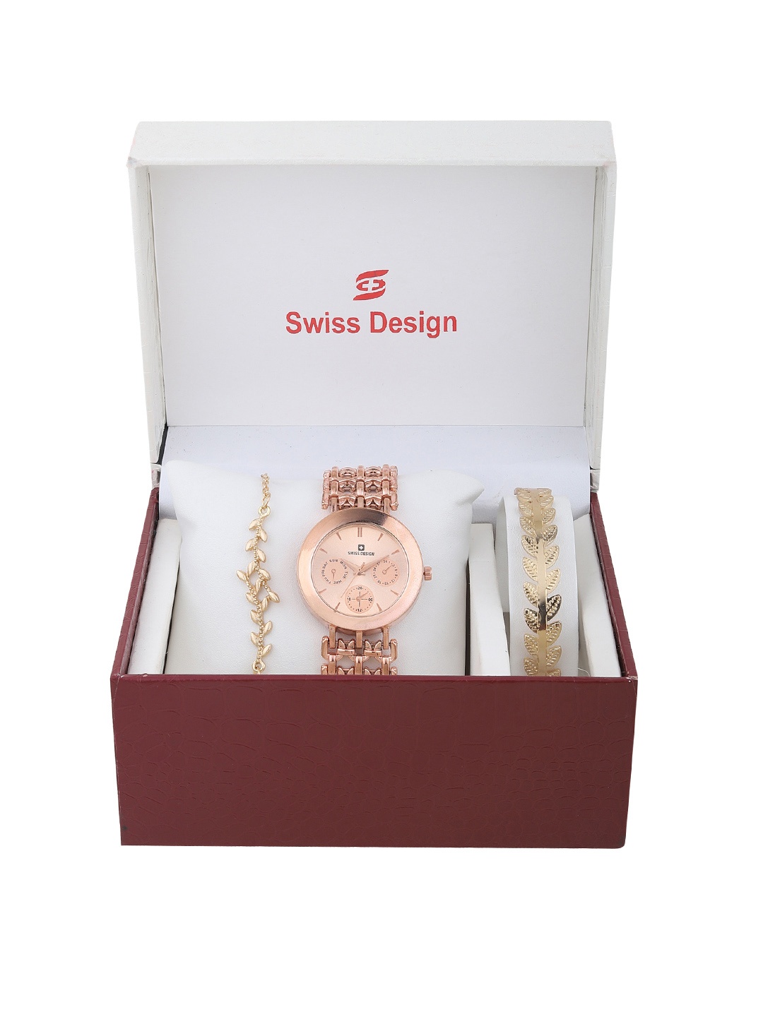 

Swiss Design Women Rose Gold-Toned Solid Watch Gift Set SD-Watch Gift Set-63