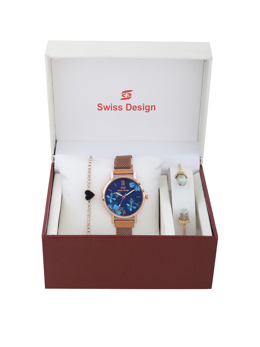 

Swiss Design Women Rose Gold-Toned Solid Watch Gift Set SD-Watch Gift Set-94