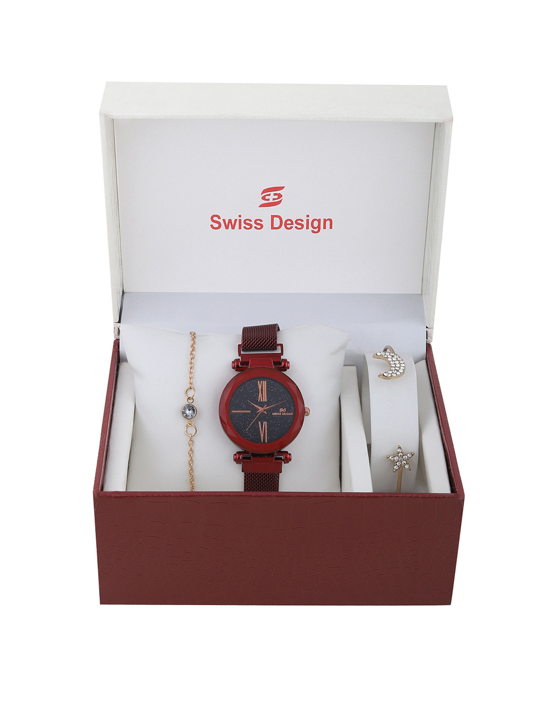 

Swiss Design Women Red Solid Watch Gift Set SD-Watch Gift Set-101