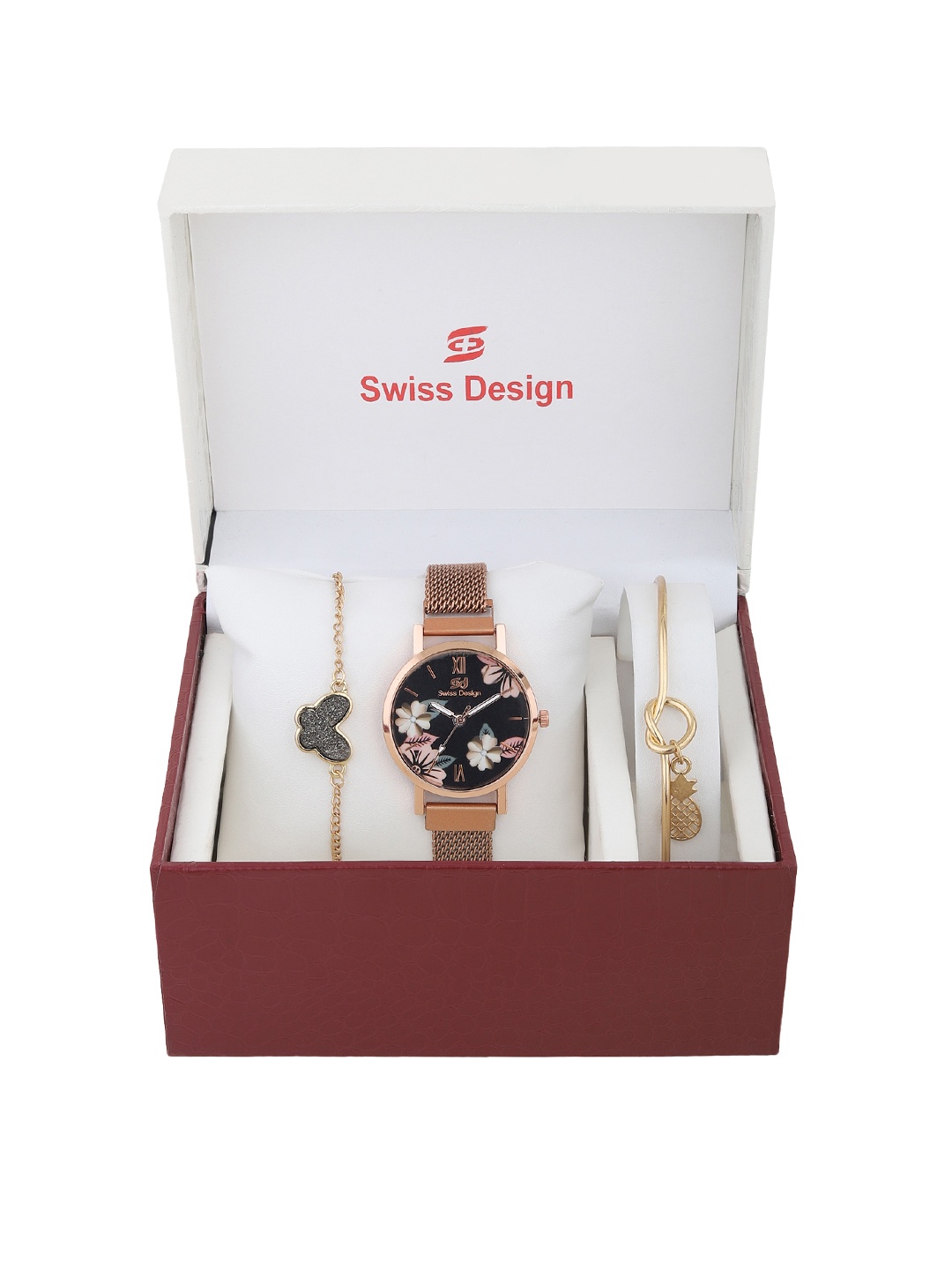 

Swiss Design Women Rose Gold-Toned Solid Watch Gift Set SD-Watch Gift Set-87