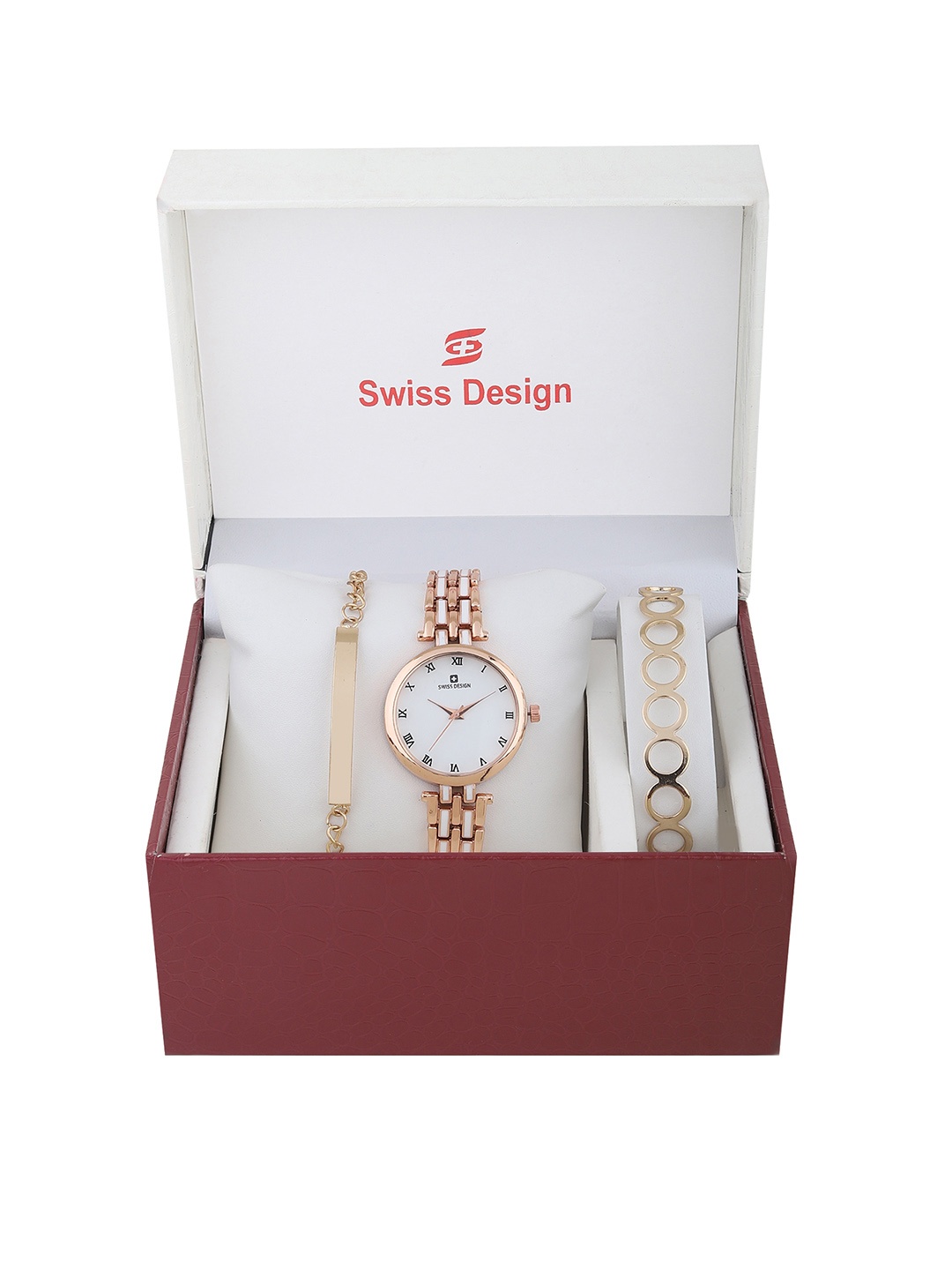 

Swiss Design Women Rose Gold-Toned Solid Watch Gift Set SD-Watch Gift Set-53