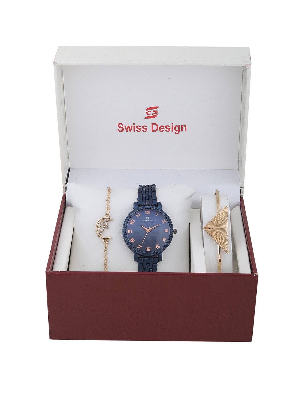 

Swiss Design Blue & Gold-Toned Watch Gift Set