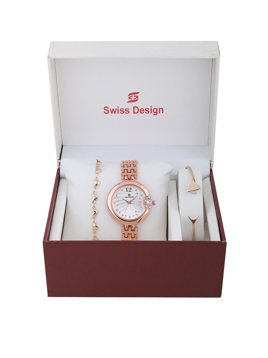 

Swiss Design Women Rose Gold-Toned Solid Watch Gift Set SD-Watch Gift Set-66