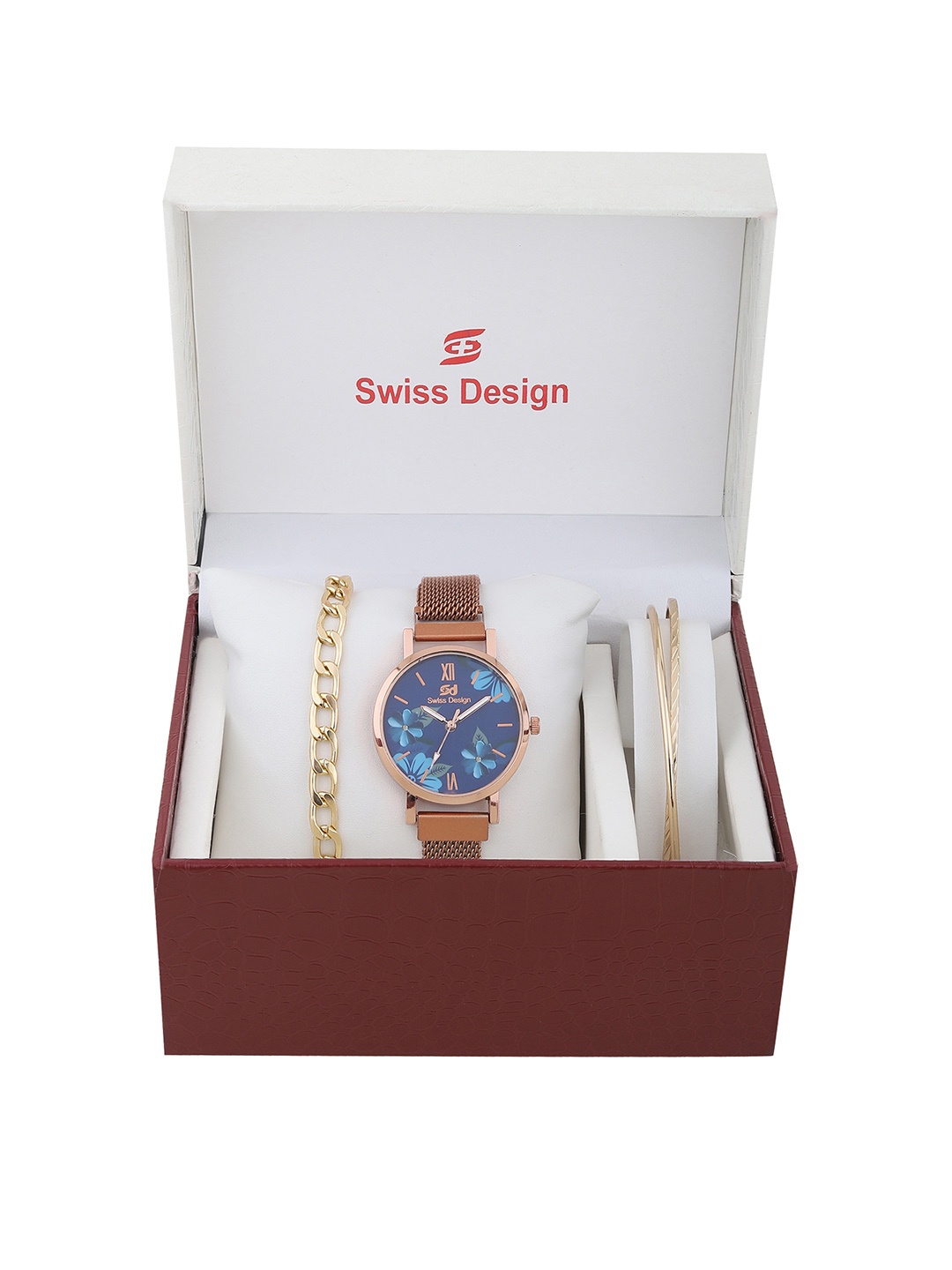 

Swiss Design Women Rose Gold-Toned Solid Watch Gift Set SD-Watch Gift Set-90