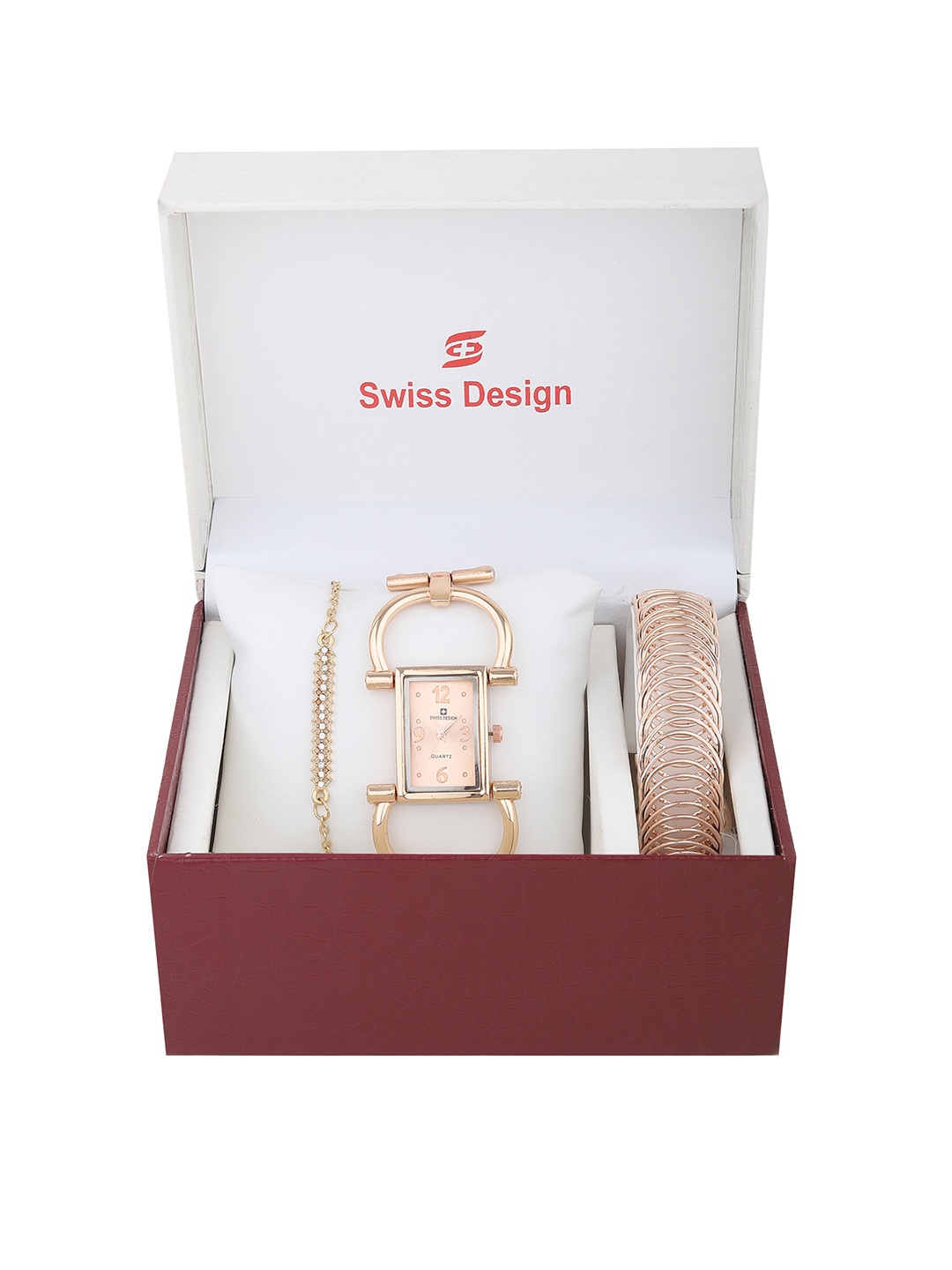 

Swiss Design Women Rose Gold-Toned Solid Watch Gift Set SD-Watch Gift Set-58
