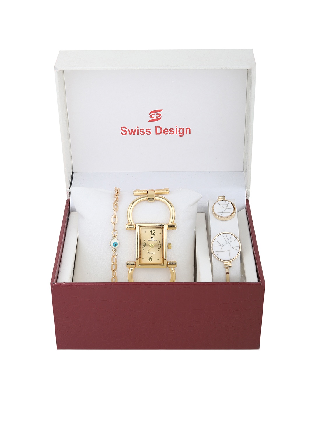 

Swiss Design Women Gold-Toned Watch Gift Set