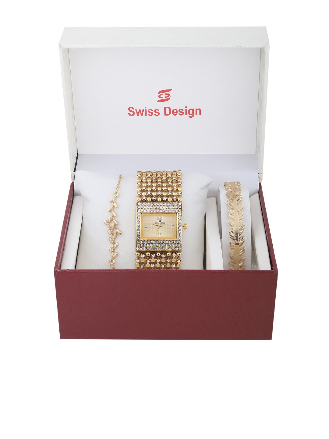 

Swiss Design Women Gold-Toned Solid Watch Gift Set SD-Watch Gift Set-59
