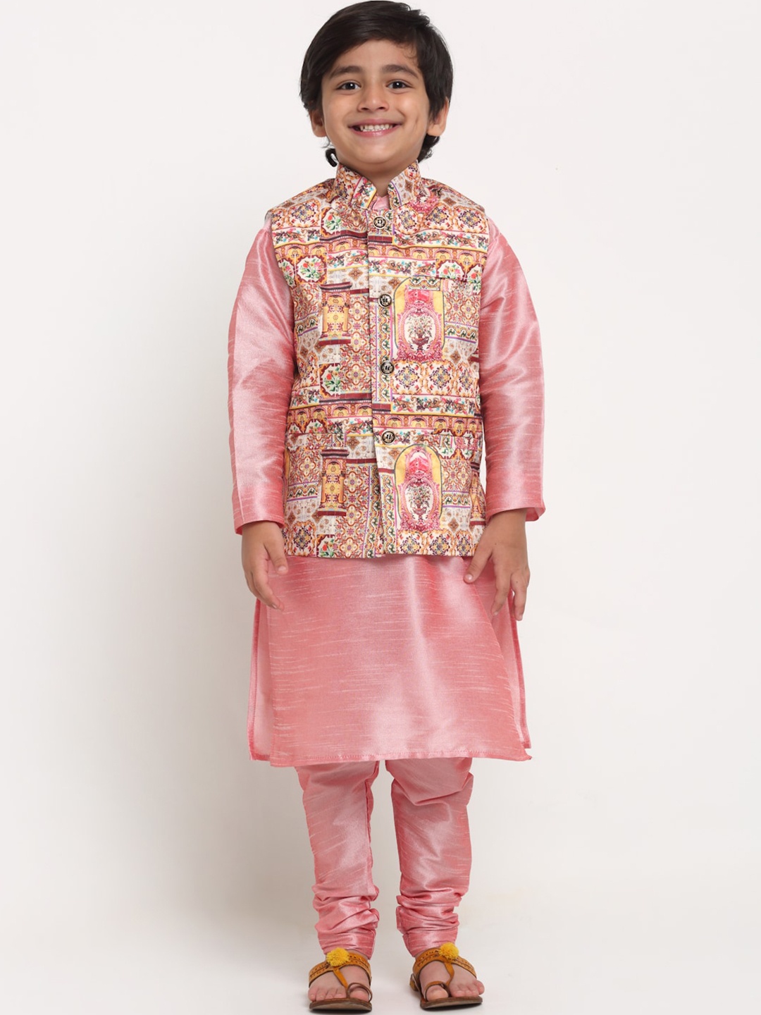

Benstoke Boys Pink Layered Kurti with Pyjamas
