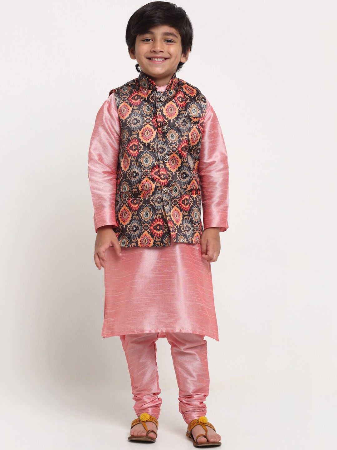 

Benstoke Boys Pink Floral Kurta with Pyjamas