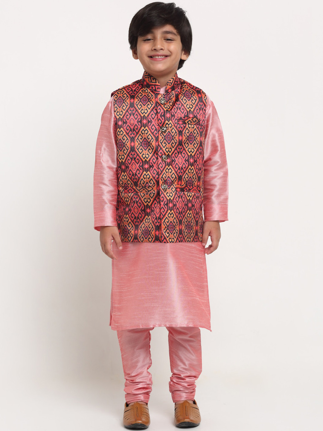 

Benstoke Boys Pink Kurta with Pyjamas