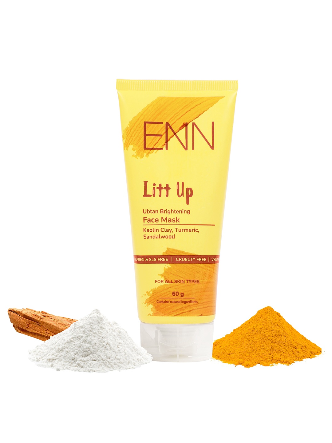 

ENN Skin Brightening Ubtan Face Mask for Tan Removal & Glowing Skin - 60 g, Yellow