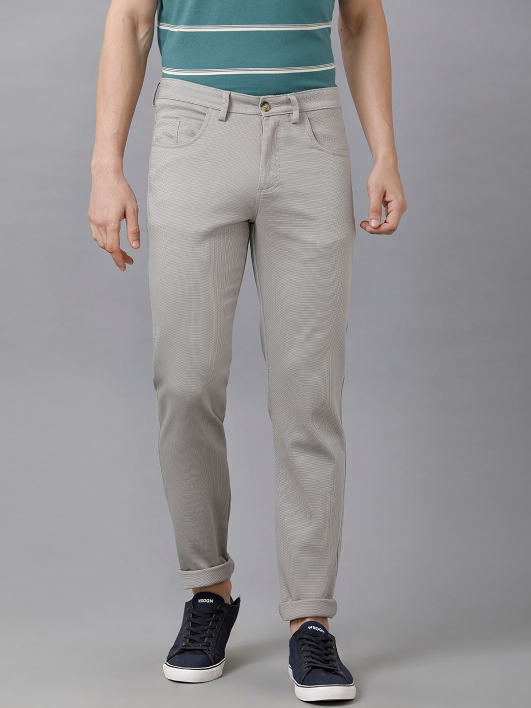 

Classic Polo Men Grey Classic Slim Fit Trousers