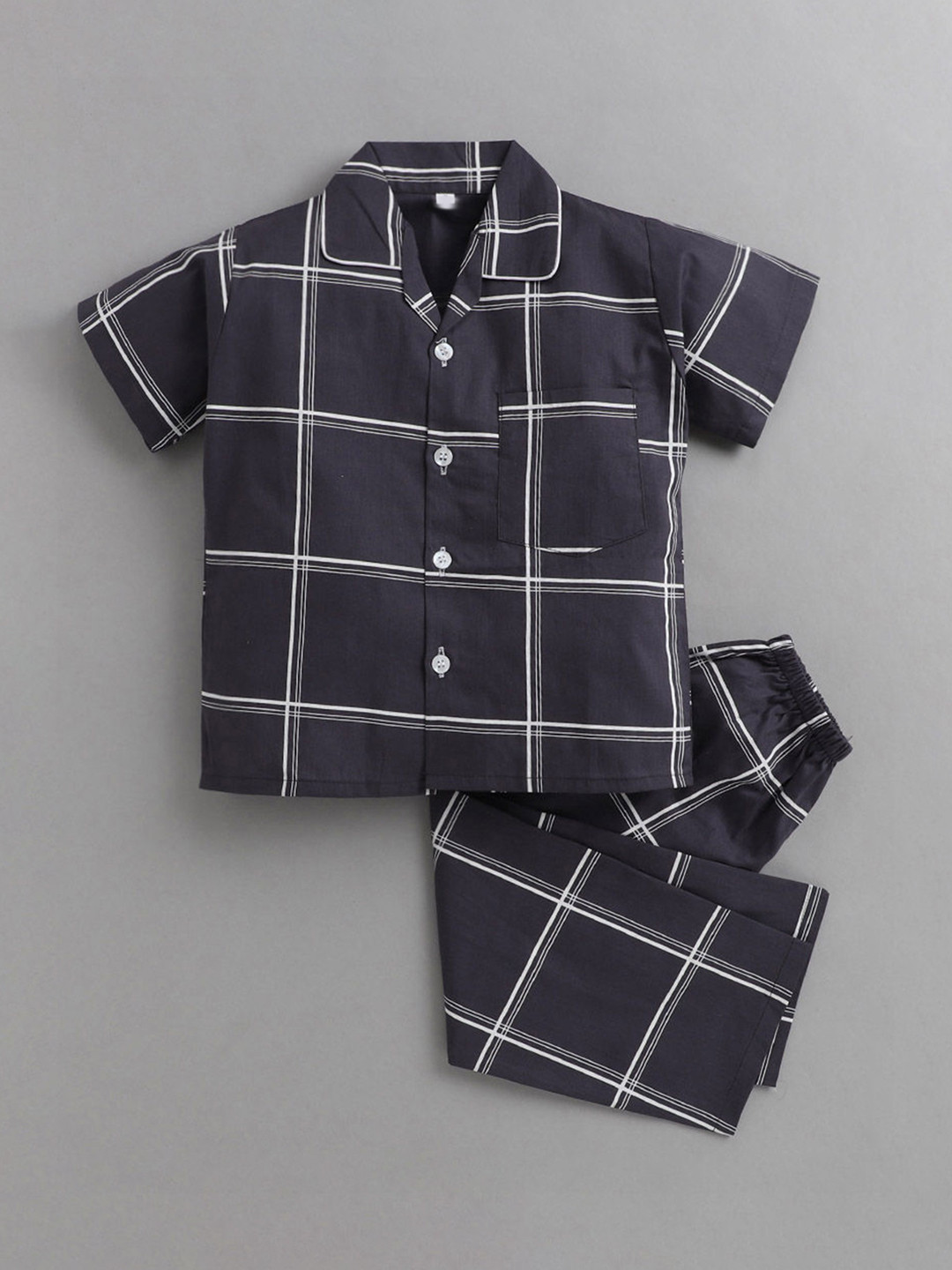 

The Magic Wand Unisex Kids Grey & White Printed Night suit