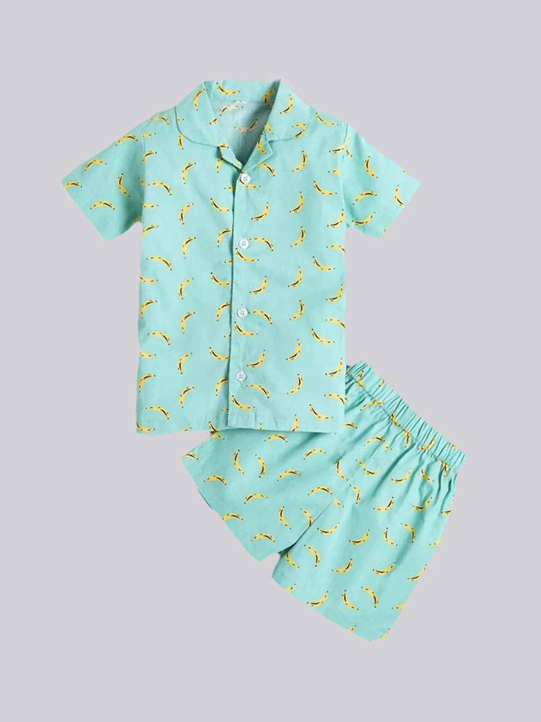 

The Magic Wand Unisex Kids Green & Yellow Printed Night suit