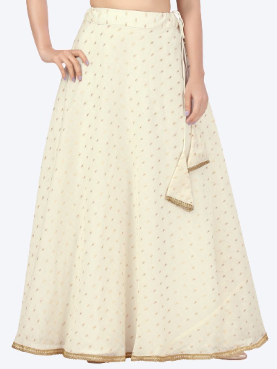 

Studio Shringaar Women White Embellished Flared Maxi Skirts