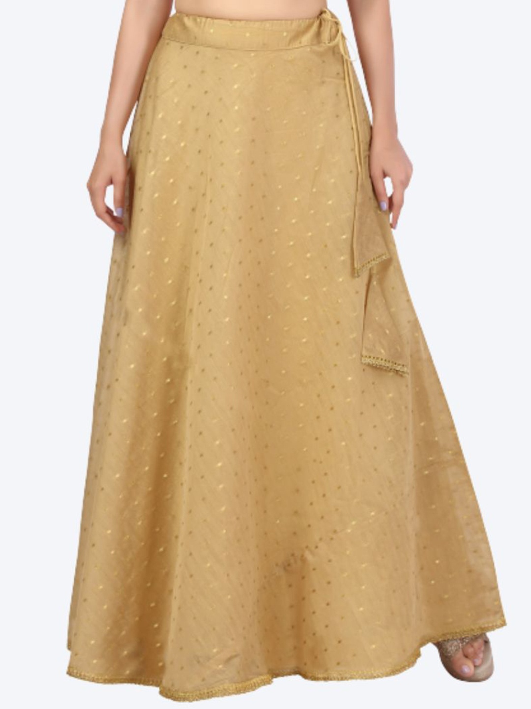 

Studio Shringaar Women Golden Colored Embellished Flared Maxi Skirts, Gold