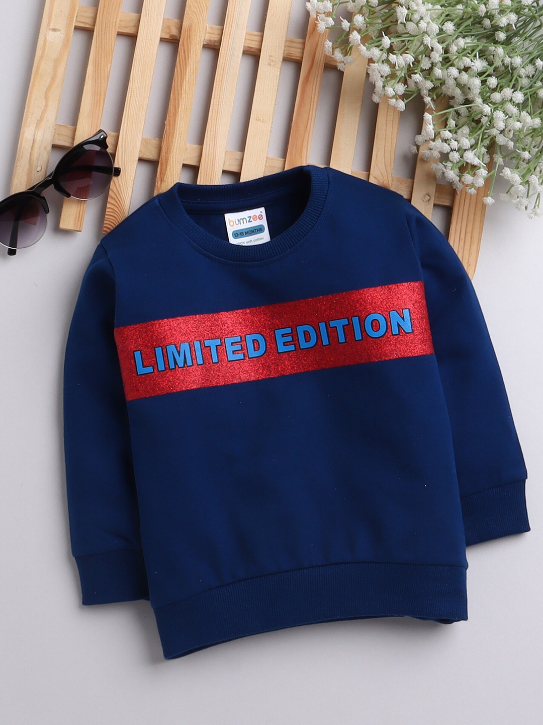 

BUMZEE Boys Navy Blue Printed Sweatshirt