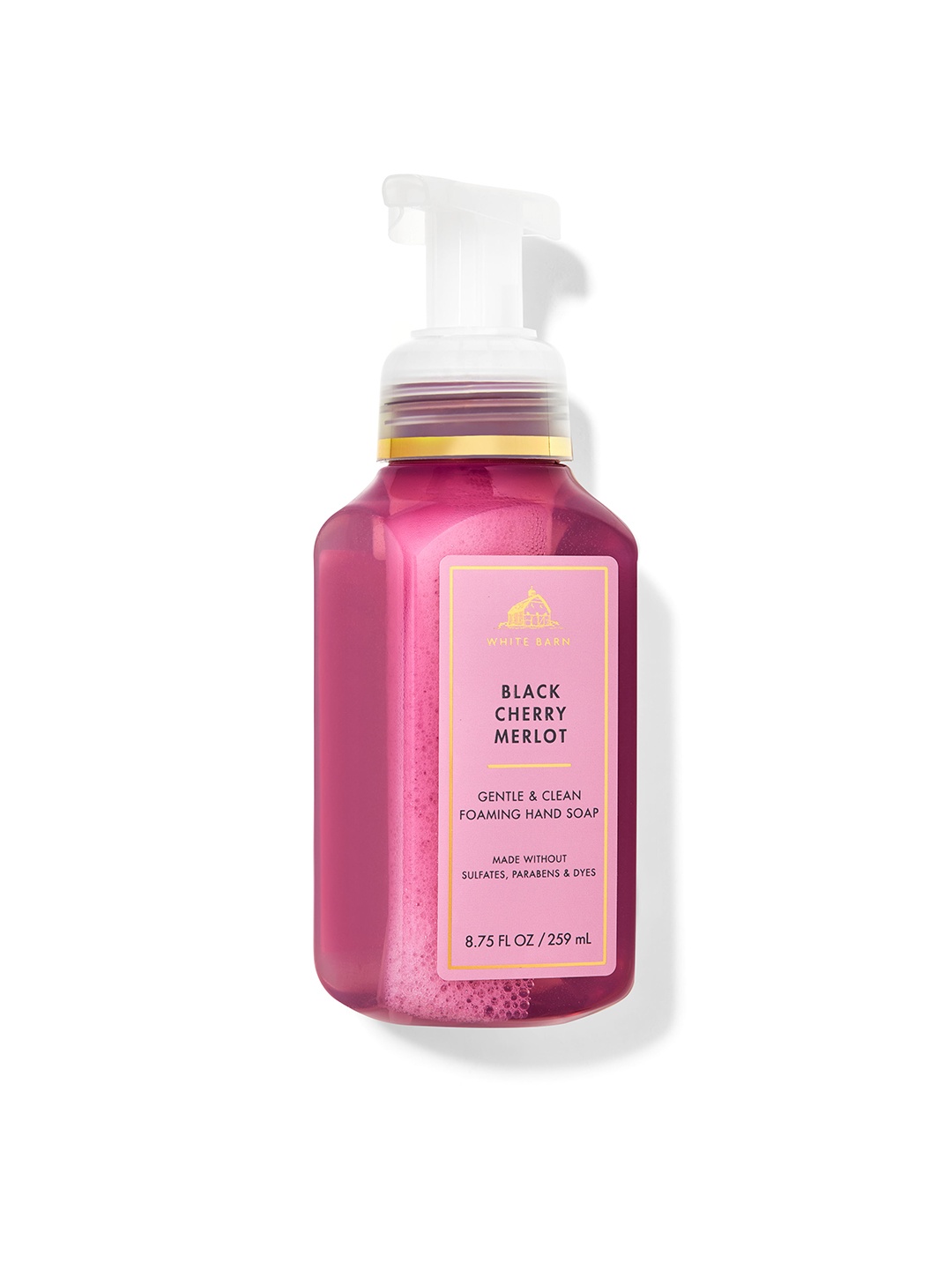 

Bath & Body Works Black Cherry Merlot Gentle Foaming Hand Soap with Essential Oil - 259 ml, Pink