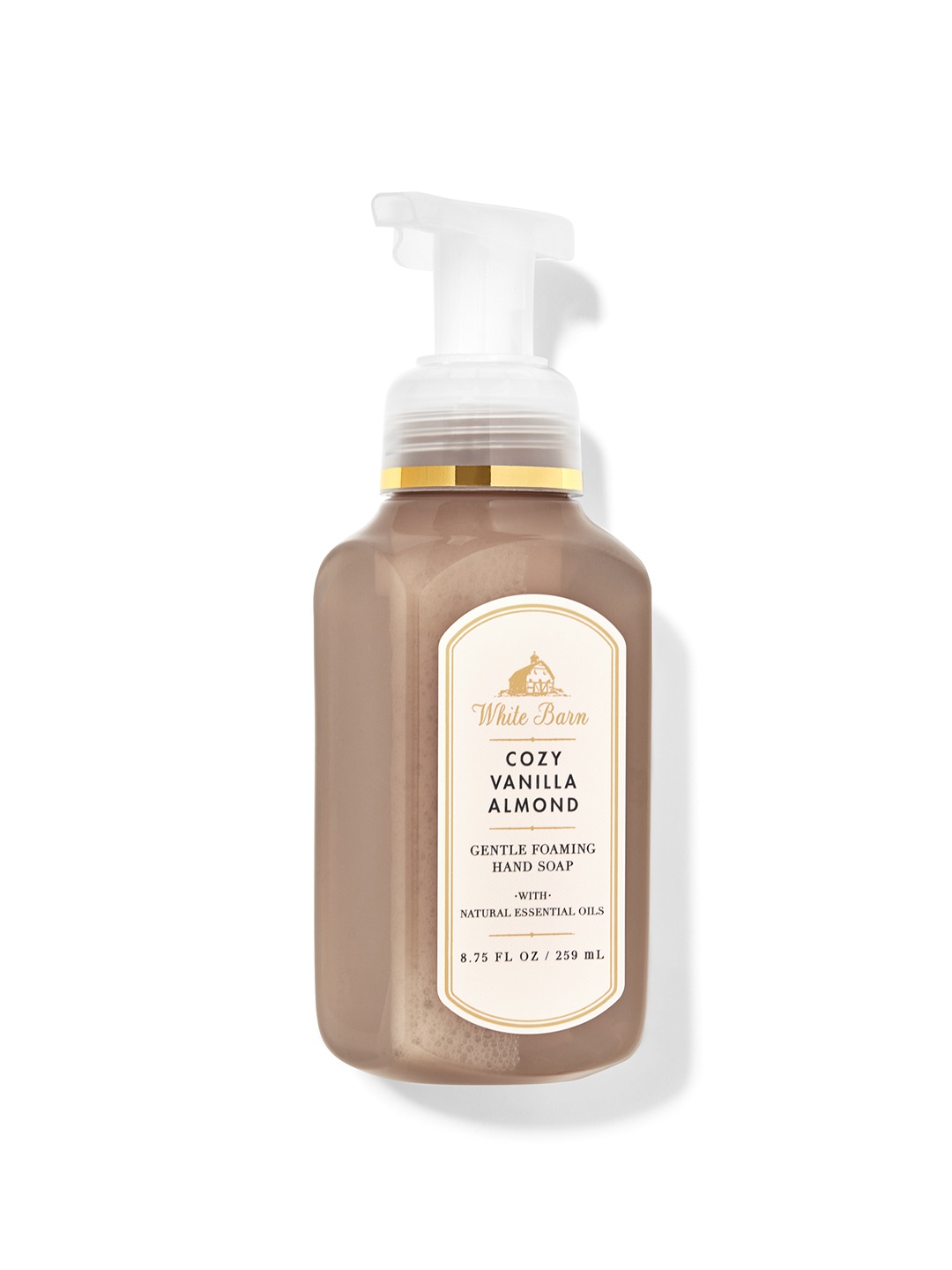 

Bath & Body Works Cozy Vanilla Almond Gentle Foaming Hand Soap with Essential Oil-259 ml, Brown