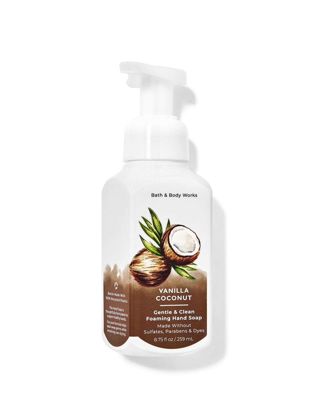 

Bath & Body Works Paraben Free Vanilla Coconut Gentle & Clean Foaming Hand Soap - 259 ml, Brown