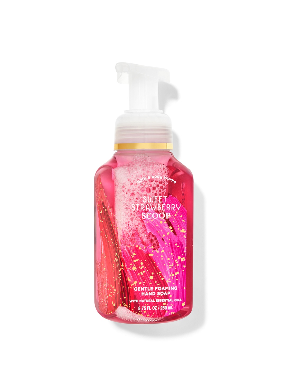 

Bath & Body Works Sweet Strawberry Scoop Foaming Hand Soap with Essential Oils - 259 ml, Pink