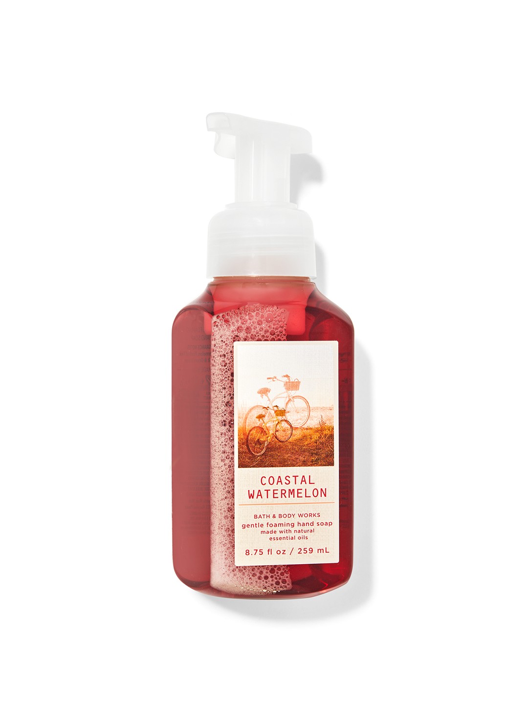 

Bath & Body Works Coastal Watermelon Gentle Foaming Hand Soap with Essential Oils - 259 ml, Maroon