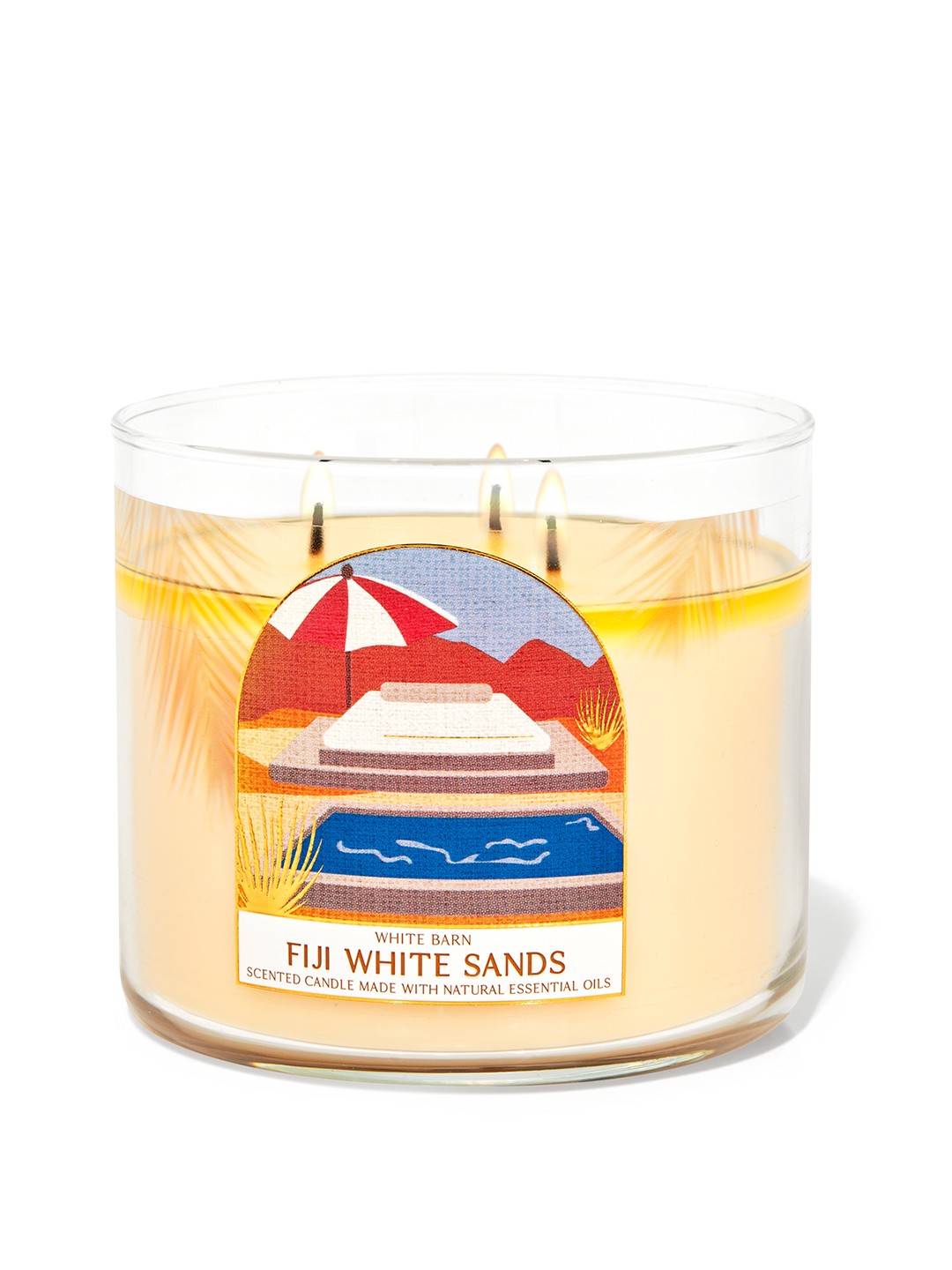

Bath & Body Works Fiji White Sands 3-Wick Scented Candle with Essential Oils - 411g, Cream