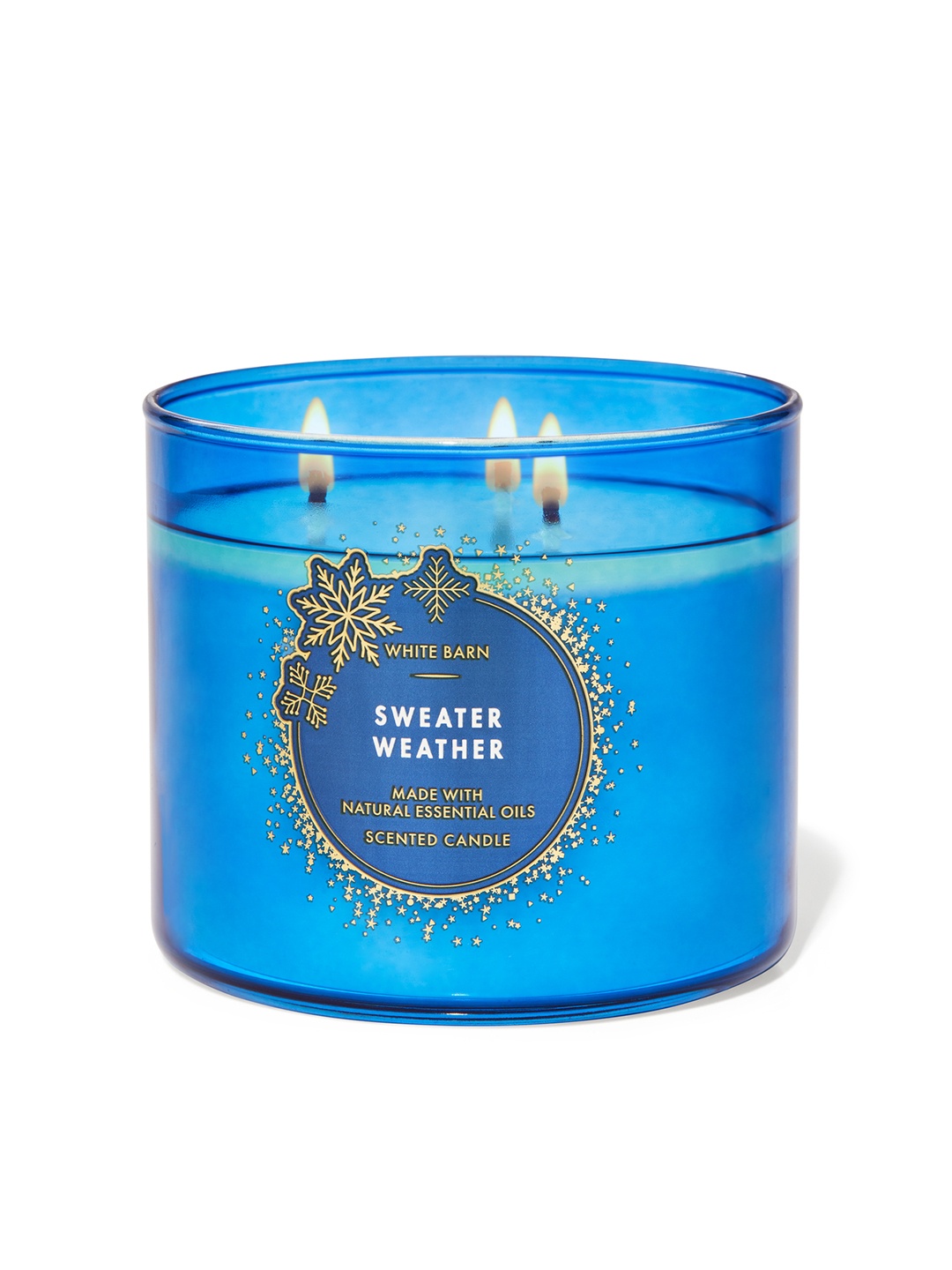 

Bath & Body Works Sweater Weather 3-Wick Scented Candle with Essential Oils - 411g, Navy blue