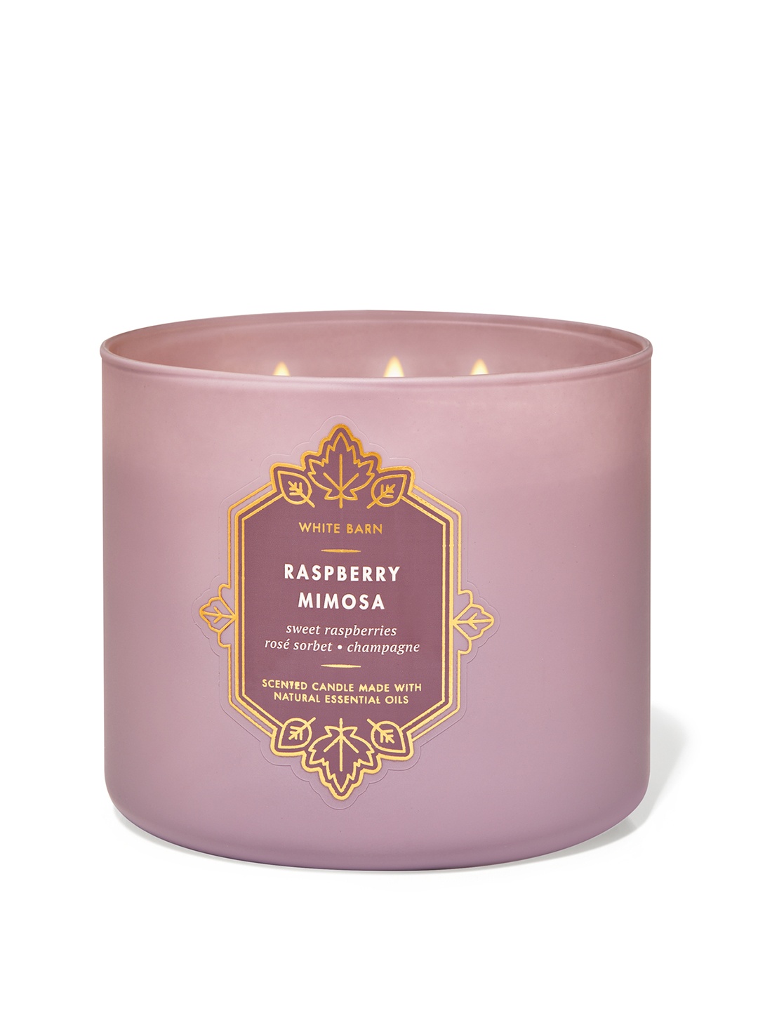 

Bath & Body Works Raspberry Mimosa 3-Wick Scented Candle with Essential Oils - 411g, Purple