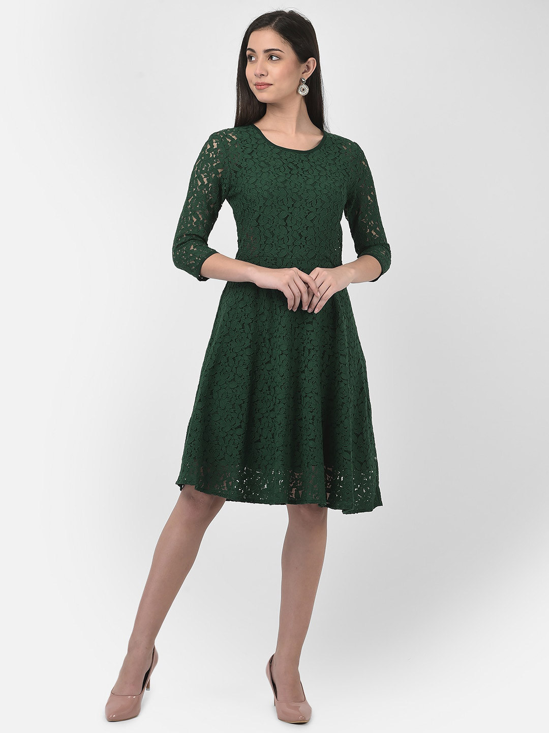 

Eavan Green Lace Fit & Flare Dress