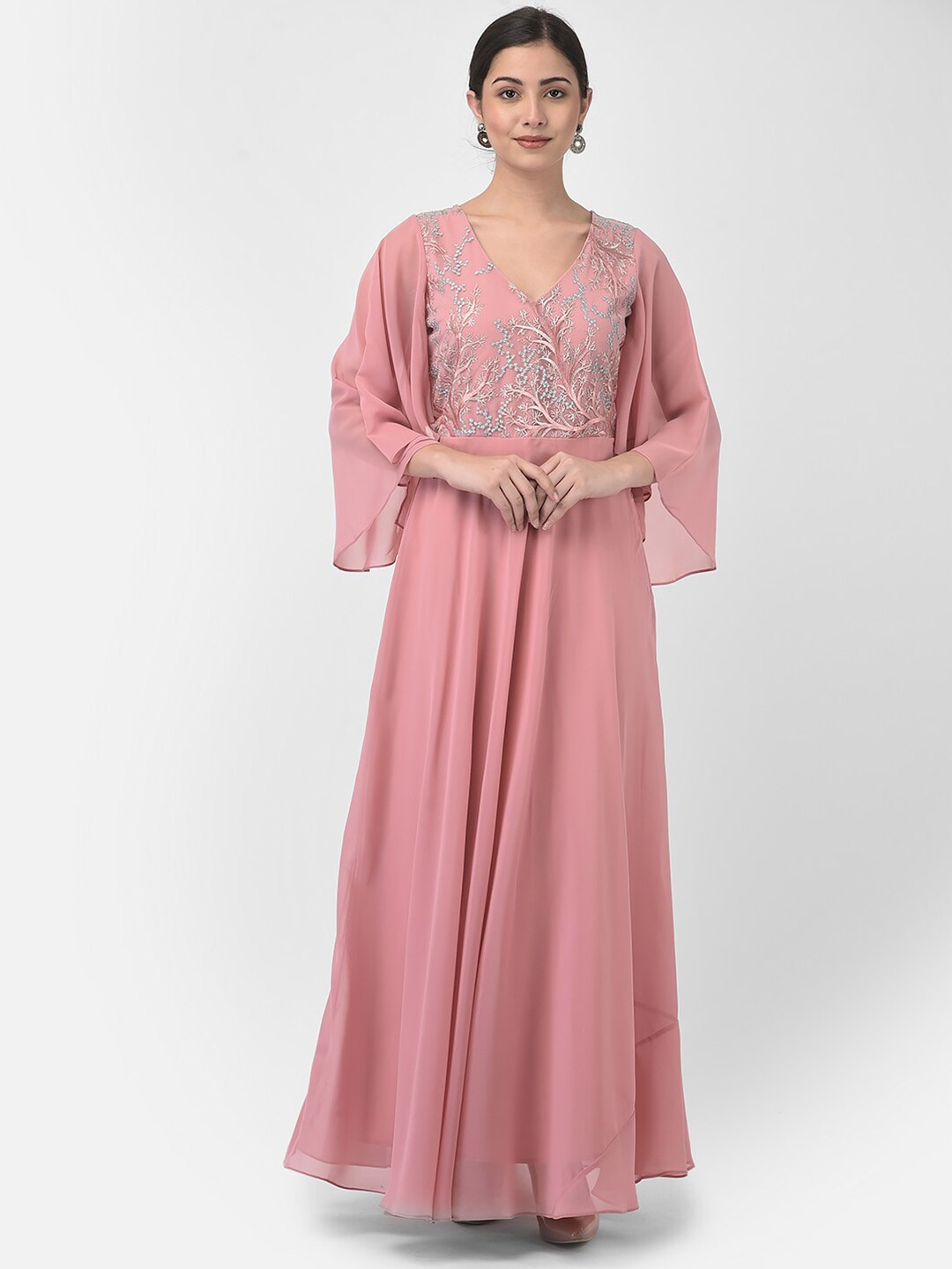 

Eavan Pink Embellished Georgette Maxi Dress