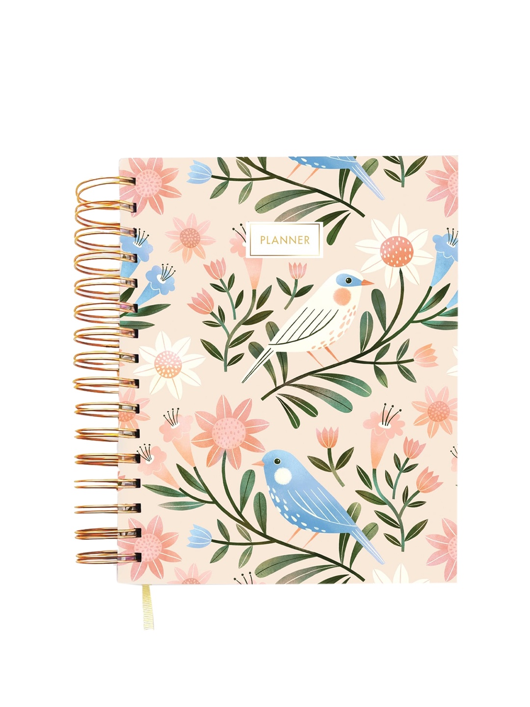 

happywagon Peach Coloured Printed Bird Garden Wiro Undated Planner