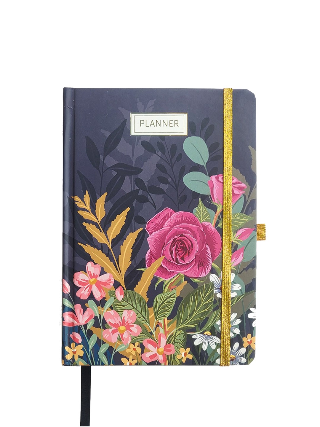 

happywagon Blue & Pink Printed Rose Garden Hardbound Planner Stationery