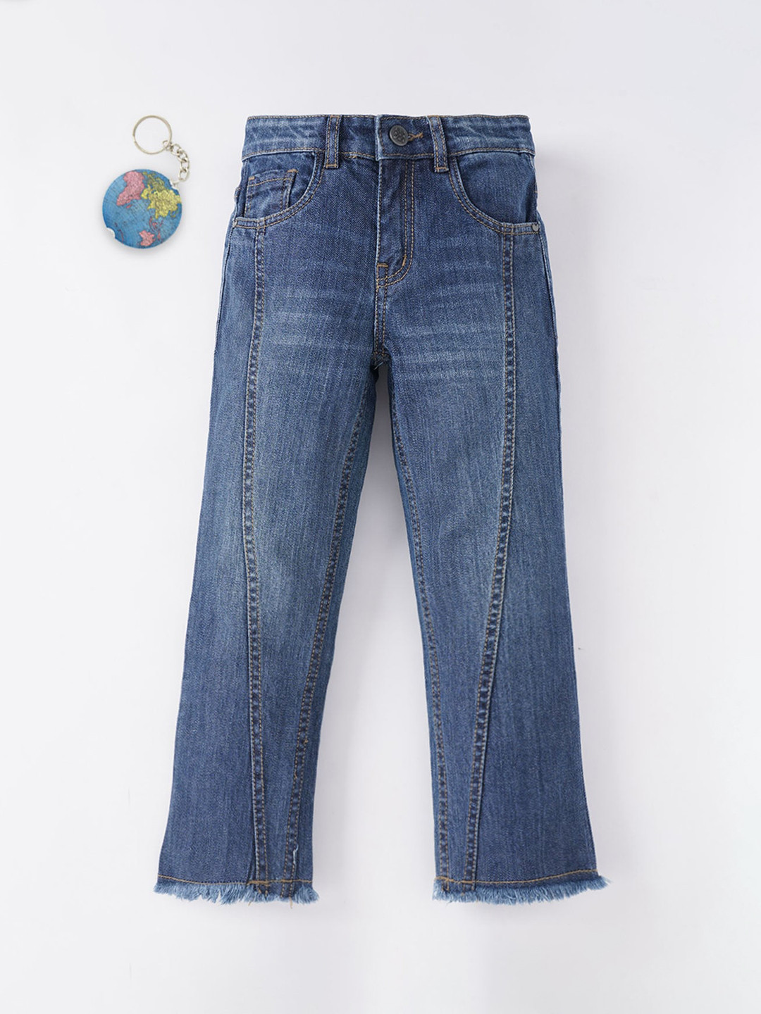 

Ed-a-Mamma Girls Blue Heavy Fade Stretchable Jeans