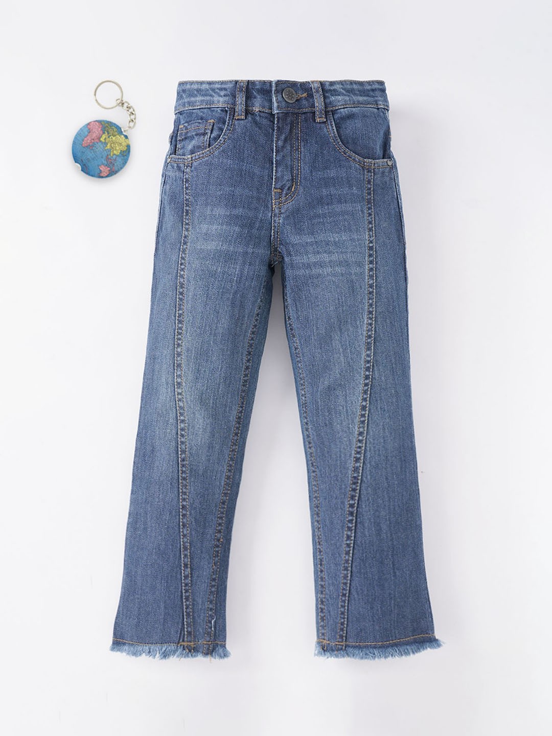 

Ed-a-Mamma Girls Blue Heavy Fade Stretchable Jeans