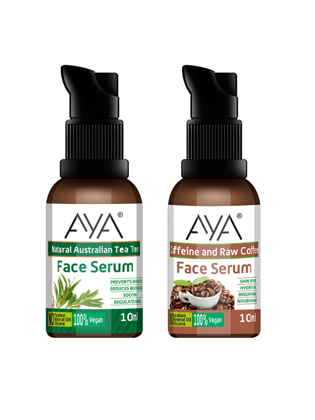 

AYA Tea Tree-Coffee Face Serum 10ml Each, Multi