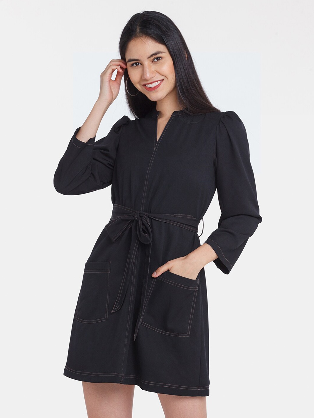 

Zink London Black A-Line Dress