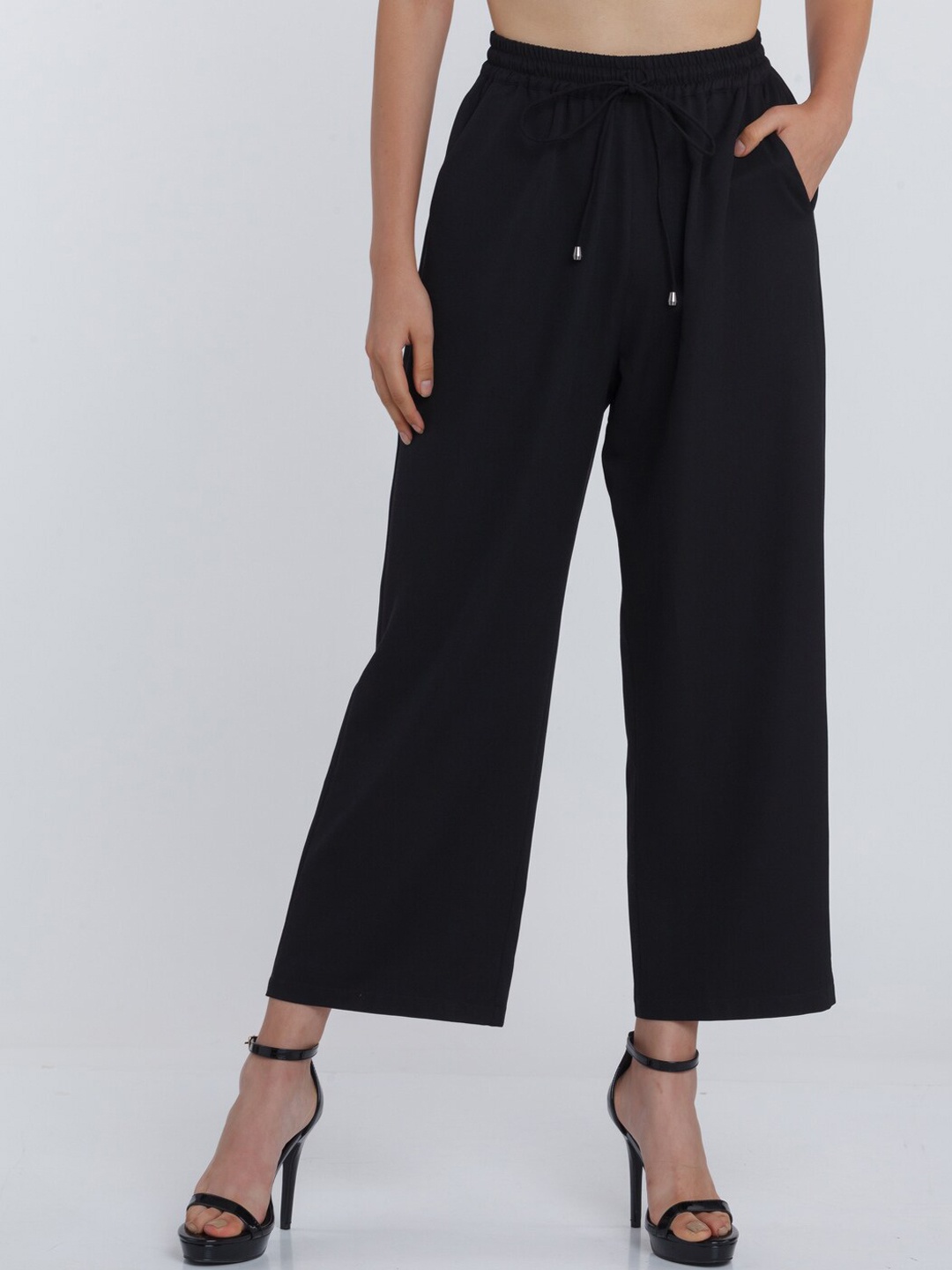 

Zink London Women Black High-Rise Trousers